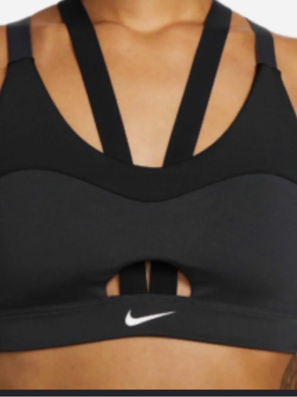 Nike Black Sports Bra with White Swoosh
